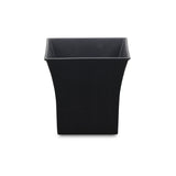 7" Black Recycled Plastic Indoor Outdoor Square Pot Planter