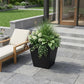 7" Black Recycled Plastic Indoor Outdoor Square Pot Planter