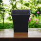 7" Black Recycled Plastic Indoor Outdoor Square Pot Planter
