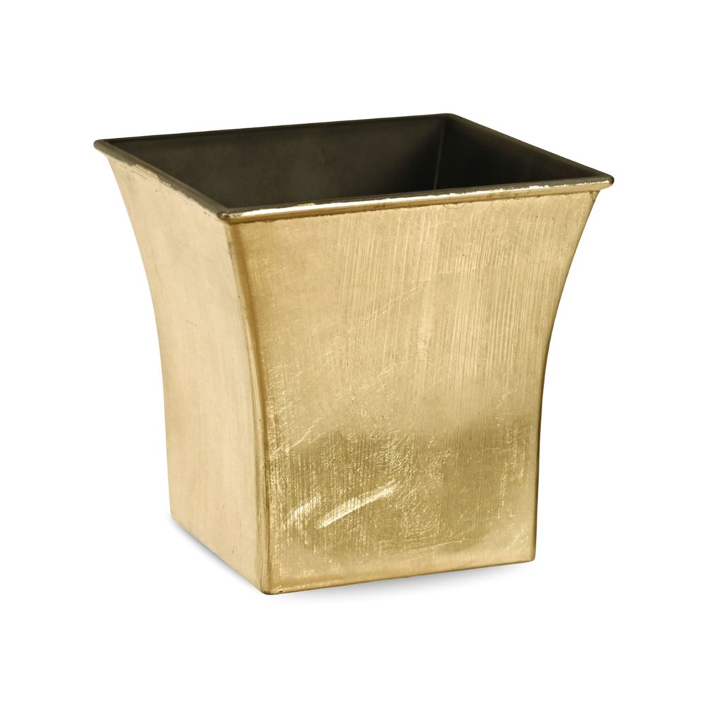 7" Gold Recycled Plastic Indoor Outdoor Square Pot Planter