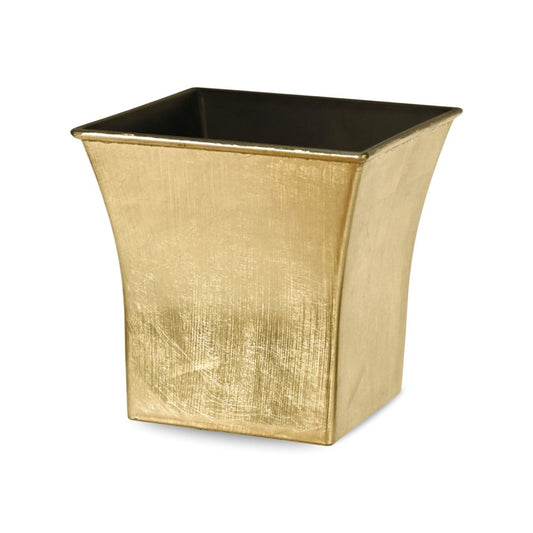 7" Gold Recycled Plastic Indoor Outdoor Square Pot Planter