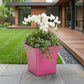 7" Hot Pink Recycled Plastic Indoor Outdoor Square Pot Planter