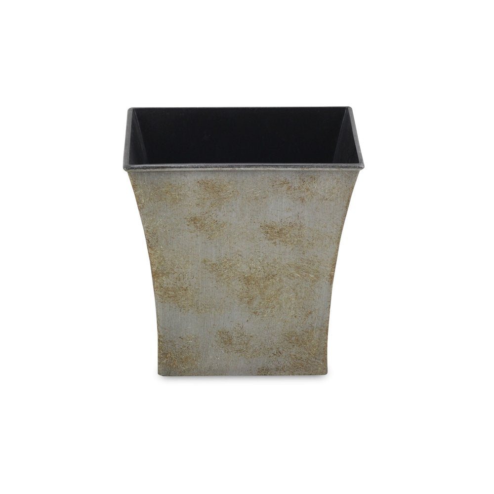 7" Gray Recycled Plastic Indoor Outdoor Square Pot Planter