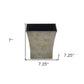 7" Gray Recycled Plastic Indoor Outdoor Square Pot Planter