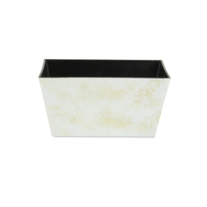 8" Cream Recycled Plastic Indoor Outdoor Rectangular Planter Box