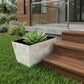 8" Cream Recycled Plastic Indoor Outdoor Rectangular Planter Box