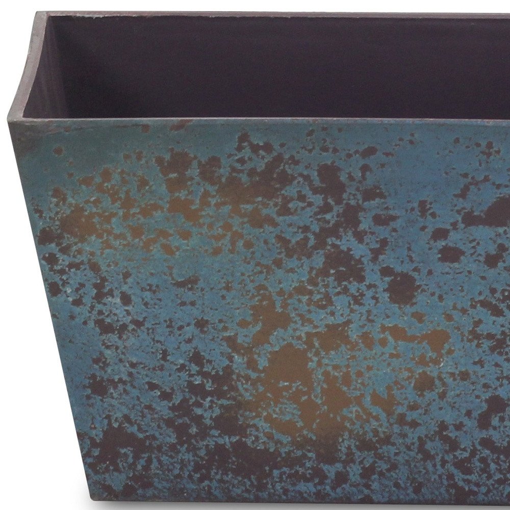 8" Blue Recycled Plastic Indoor Outdoor Rectangular Planter Box