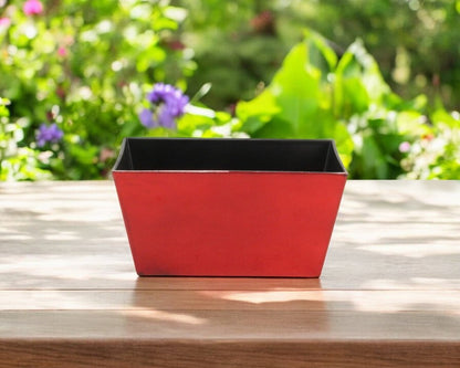 8" Red Recycled Plastic Indoor Outdoor Rectangular Planter Box