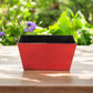8" Red Recycled Plastic Indoor Outdoor Rectangular Planter Box