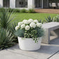 12" White Recycled Plastic Indoor Outdoor Round Pot Planter