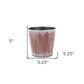 5" Brown and Off White Textural Tone On Tone Recycled Plastic Indoor Outdoor Round Pot Planter