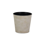 5" Cream Recycled Plastic Indoor Outdoor Round Pot Planter