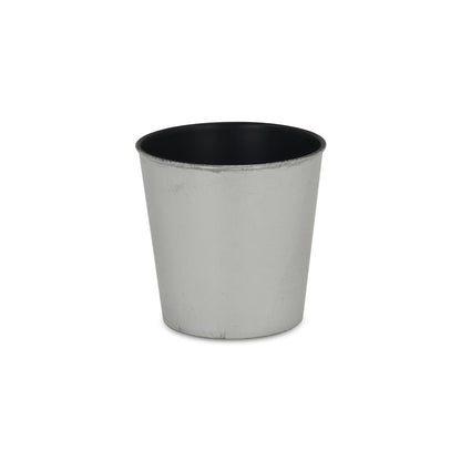 5" Silver Recycled Plastic Indoor Outdoor Round Pot Planter
