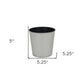 5" Silver Recycled Plastic Indoor Outdoor Round Pot Planter