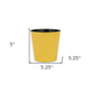 5" Yellow Recycled Plastic Indoor Outdoor Round Pot Planter