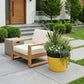 5" Yellow Recycled Plastic Indoor Outdoor Round Pot Planter