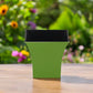 5" Lime Green Recycled Plastic Indoor Outdoor Square Pot Planter