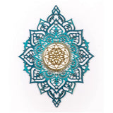 45" X 34" Turquoise Solid Wood Hanging Wall Decor