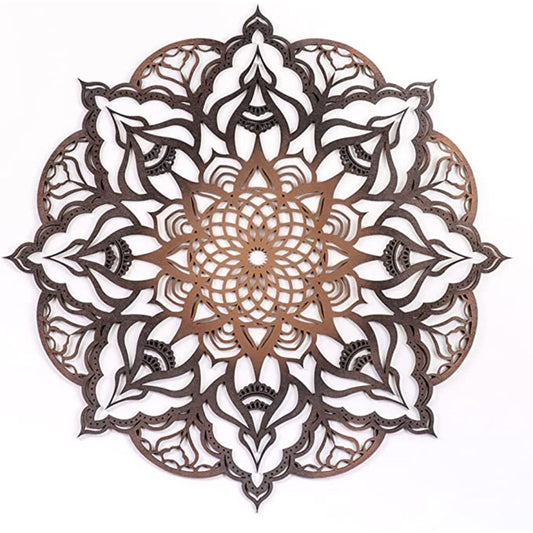 34" X 34" Black And Gold Solid Wood Hanging Wall Decor