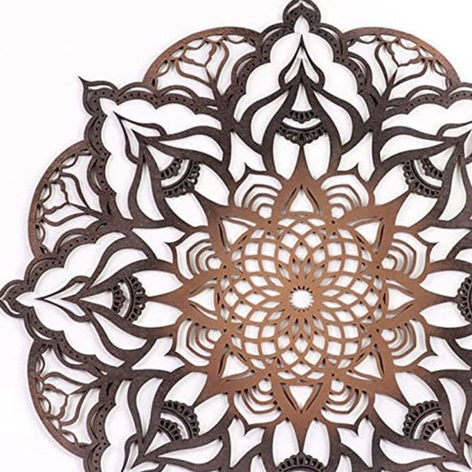 34" X 34" Black And Gold Solid Wood Hanging Wall Decor
