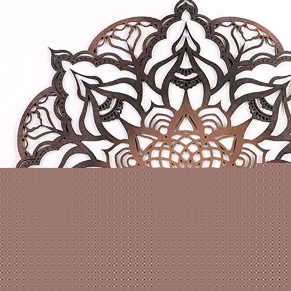 Black And Copper Solid Wood Geometric Mandala Wall Decor