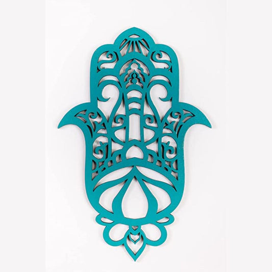 10" X 6" Turquoise Solid Wood Hanging Wall Decor
