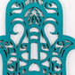 10" X 6" Turquoise Solid Wood Hanging Wall Decor
