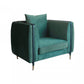 32" Green And Black Velvet Arm Chair