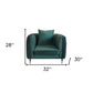 32" Green And Black Velvet Arm Chair