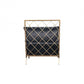 25" Black And Gold Velvet Arm Chair