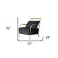 25" Black And Gold Velvet Arm Chair