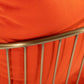 27" Orange And Gold Velvet Arm Chair