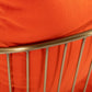 27" Orange And Gold Velvet Arm Chair