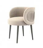 24" Gray And Black Velvet Arm Chair