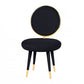 Set of Two 21" Black And Black And Gold Velvet Side Chair