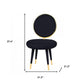 Set of Two 21" Black And Black And Gold Velvet Side Chair