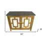 45" Brown And Gray Solid Wood Carved Geometric Sideboard with Two Doors