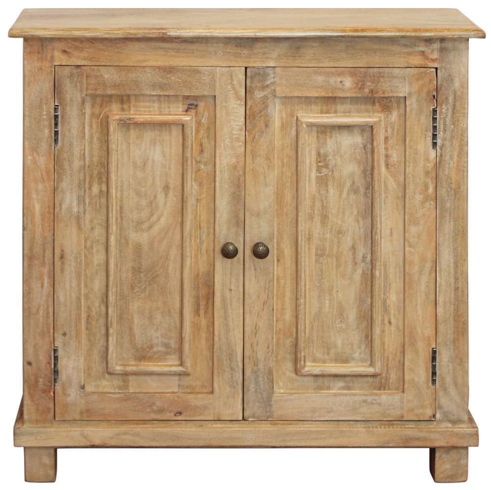 34" Light Brown Solid Wood Sideboard with Two Doors