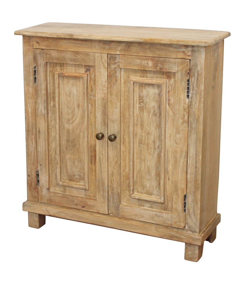 34" Light Brown Solid Wood Sideboard with Two Doors