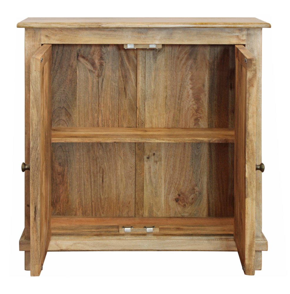 34" Light Brown Solid Wood Sideboard with Two Doors