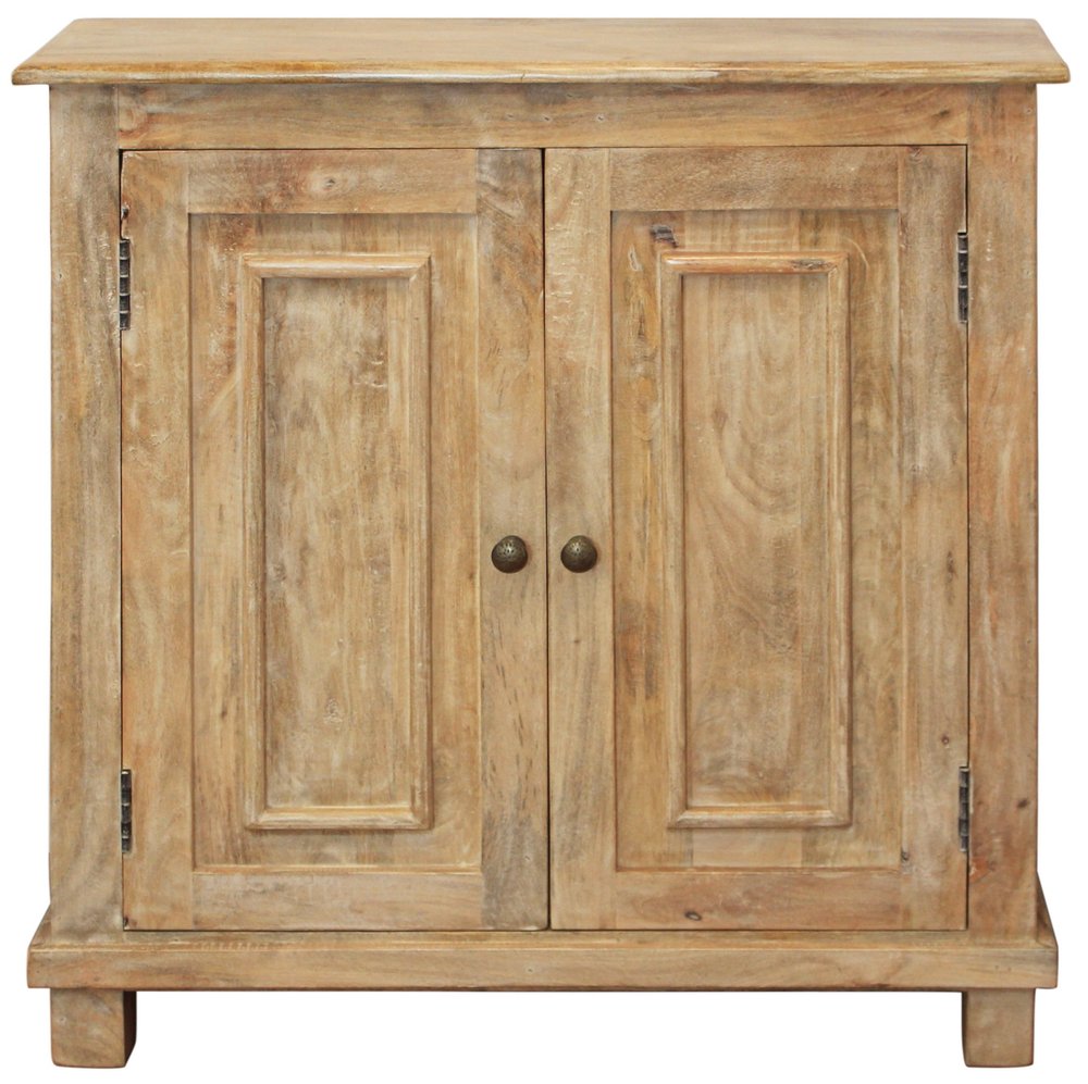34" Light Brown Solid Wood Sideboard with Two Doors