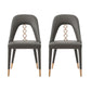 Set of Two Gray Upholstered Faux Leather Dining Side Chairs