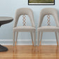 Set of Two Light Gray Faux Leather Dining Side Chairs With Rose Gold Accents