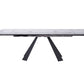 63" Clear And Black Glass And Metal Drop Leaf Pedestal Base Dining Table