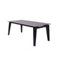 71" Gray And Black Ceramic And Solid Wood Drop Leaf Dining Table