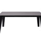 71" Gray And Black Ceramic And Solid Wood Drop Leaf Dining Table