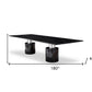 180" Black Marble Double Pedestal Base Dining Table