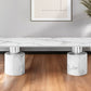 180" White Marble Double Pedestal Base Dining Table
