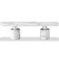 180" White Marble Double Pedestal Base Dining Table