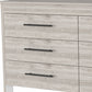 59" Natural And Black Wood Six Drawer Double Dresser